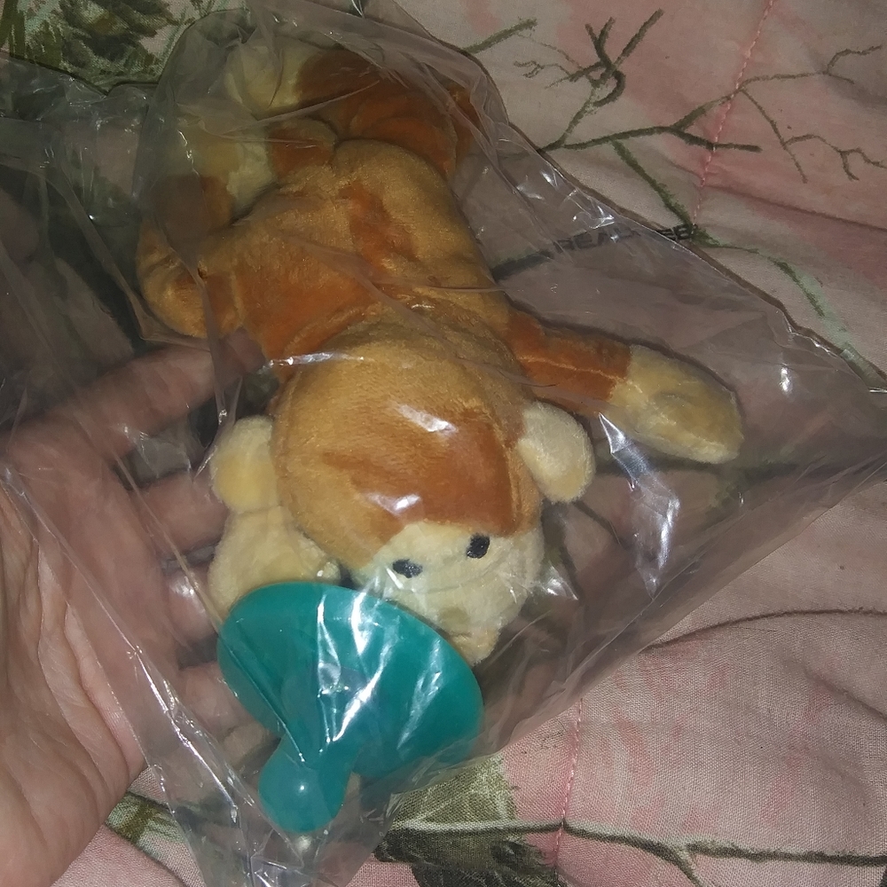 NEW pacifier with monkey animal attached